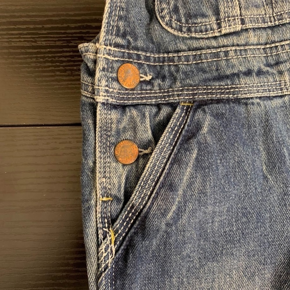 Genuine Kids From Oshkosh Denim Bib Overalls Adjustable Straps Toddler Size 2T - Picture 3 of 6